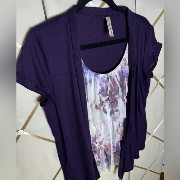 🛑CLEARANCE😮 PerSeption Concept | Layered Cardigan Top | GUC | Size L - Picture 2 of 4